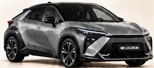 Toyota C-HR gris, vue de trois quarts avant
